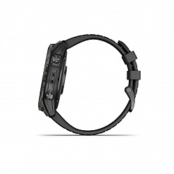 Умные часы Garmin Epix Pro (Gen2) Sapphire Edition 51 мм, титан/серый/DLC, ремешок - силикон, черный