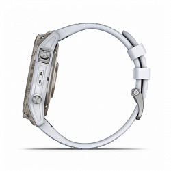 Умные часы Garmin Epix Pro (Gen 2) Sapphire Edition 51 мм, титан/белый/DLC, ремешок - силикон, белый