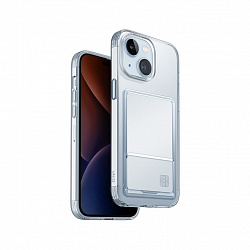 Чехол Uniq для iPhone 15 Air Fender ID, cardslot, прозрачный