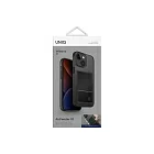 Чехол Uniq для iPhone 15 Air Fender ID, cardslot, серый