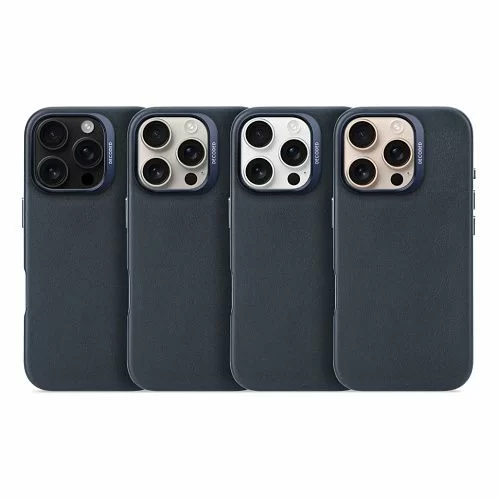 Чехол Decoded Leather Back Cover для iPhone 16 Pro Max, темно-синий