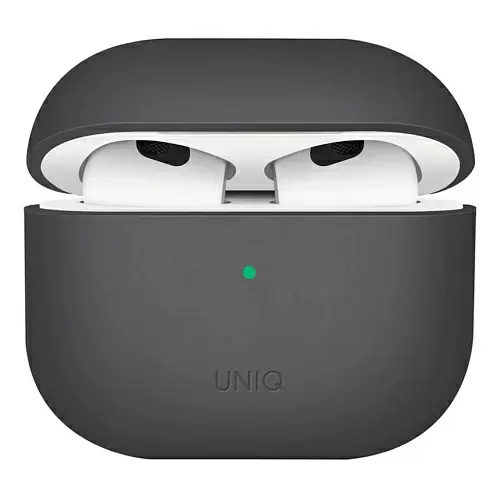 Чехол Uniq LINO Liquid для Airpods 3, силикон, темно-серый