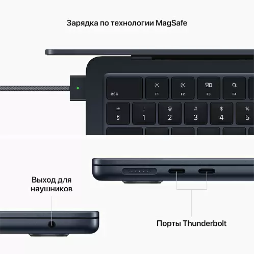 MacBook Air 13" (M2, 2022) 8 Гб, 512 Гб SSD, "темная ночь"