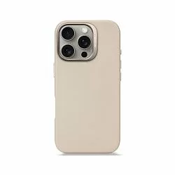 Чехол Decoded Leather Back Cover для iPhone 16 Pro, бежевый