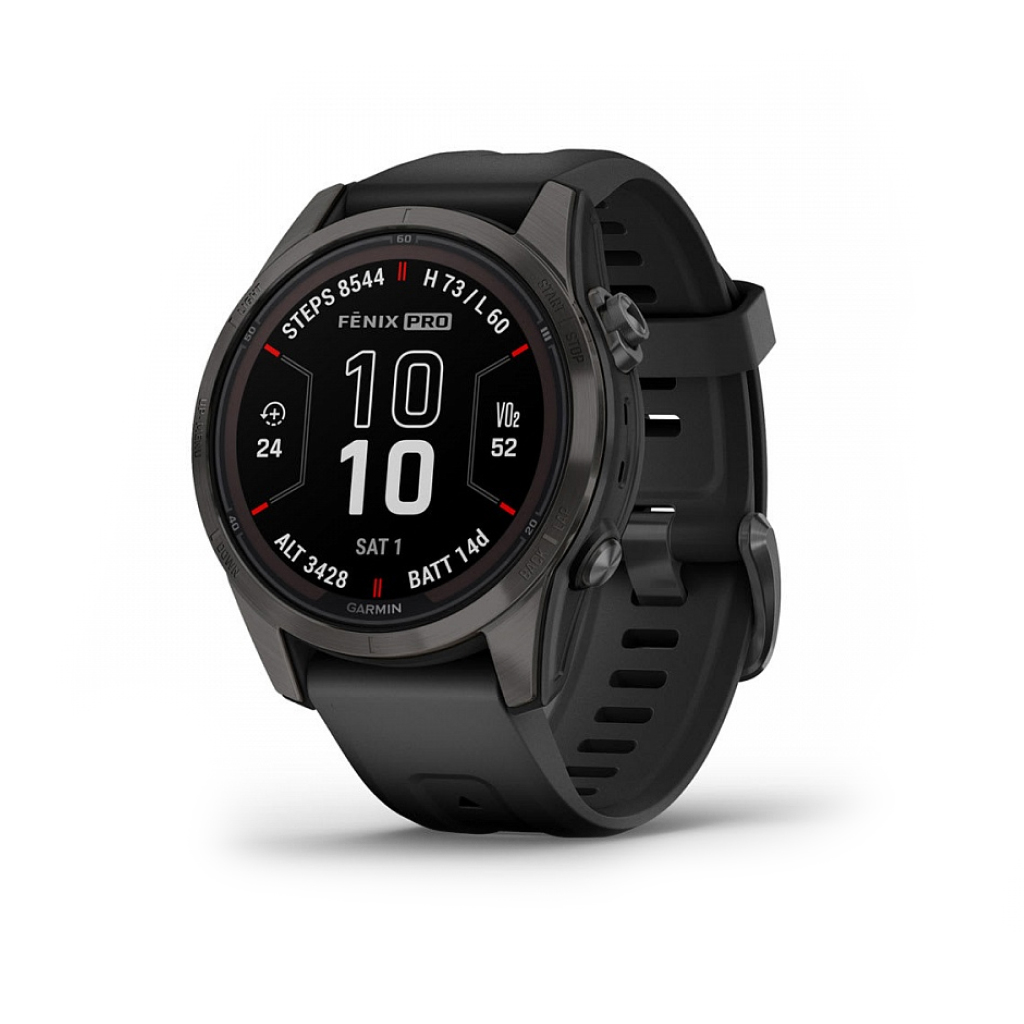 Купить Умные часы Garmin Fenix 7S Pro Sapphire Solar, титан, серый DLC,  ремешок - силикон, угольно-серый в Новороссийске в сети магазинов iShop