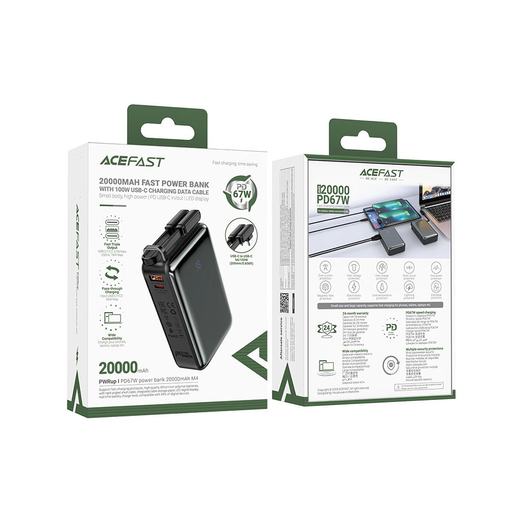 Купить Внешний аккумулятор ACEFAST M4 -20000 PD67W power bank, черный в  Новороссийске в сети магазинов iShop