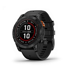 Умные часы Garmin Fenix 7 Pro Solar, серый, ремешок - черный