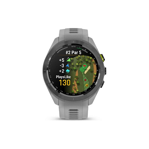 Умные часы Garmin Approach S70 (42 мм), черный керамический безель, ремешок - серый