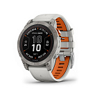 Умные часы Garmin Fenix 7 Pro Sapphire Solar титановый серый, ремешок - серо-оранжевый