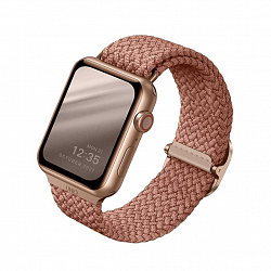 Ремешок Uniq ASPEN для Apple Watch 49/45/44/42 mm, плетеный, розовый