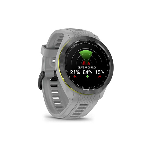 Умные часы Garmin Approach S70 (42 мм), черный керамический безель, ремешок - серый