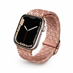 Ремешок Uniq ASPEN для Apple Watch 41/40/38 mm, плетеный, розовый