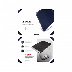 Чехол Uniq DFender Sleeve Kanvas для Macbook Pro 13" / Pro 14", (2016/2018), синий