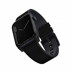 Ремешок Uniq Straden Waterproof для Apple Watch 49/45/44/42 mm, кожа/силикон, черный