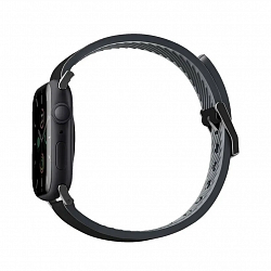 Ремешок Uniq Straden Waterproof для Apple Watch 49/45/44/42 mm, кожа/силикон, черный